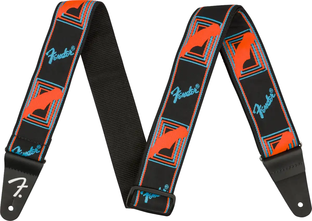 Fender Neon Monogrammed Strap Blue/Orange